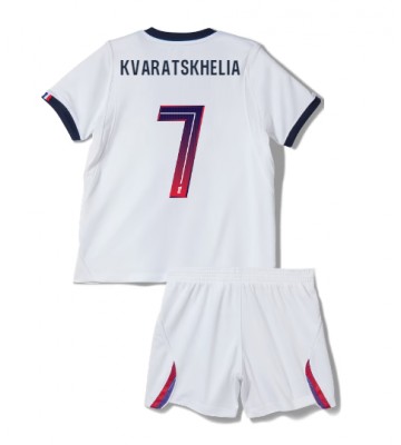 Paris Saint-Germain Khvicha Kvaratskhelia #7 Udebanetrøje Børn 2026-27 Kortærmet (+ Korte bukser)